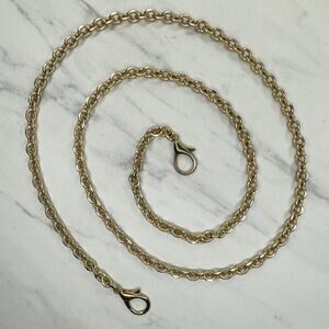 Gold Tone Chain Link Purse Strap Replacement Handbag Shoulder Crossbody ✨